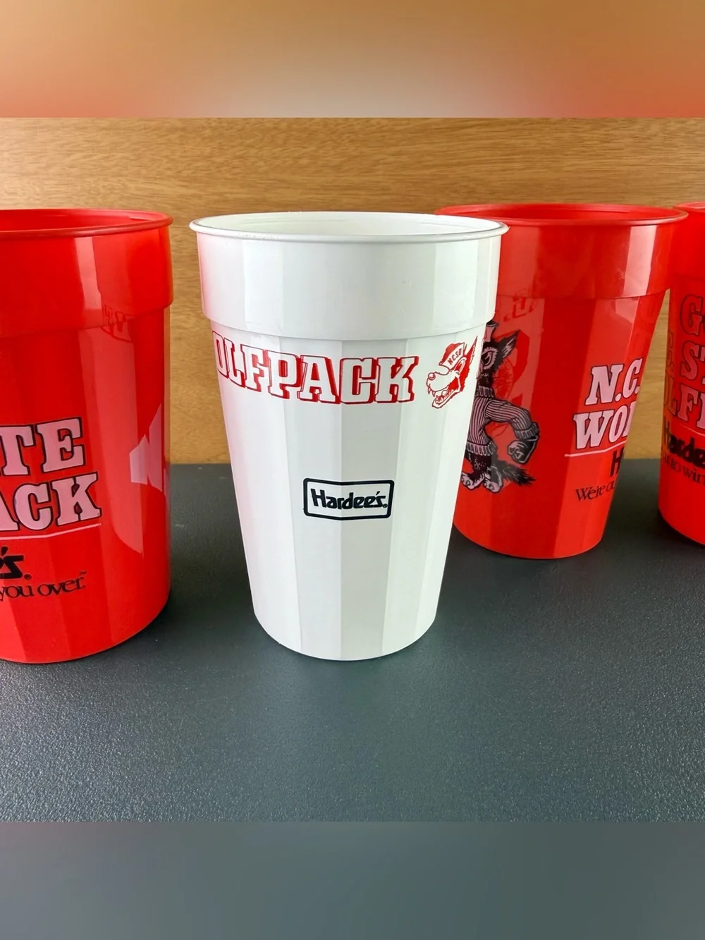 VTG 80s NC State Wolfpack Bundle Lot of 4 Plastic Drink Beverage Stadium Cups